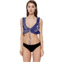Flower Nature Abstract Art Low Cut Ruffle Edge Bikini Top View1