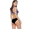 Flower Nature Abstract Art Low Cut Ruffle Edge Bikini Top View3