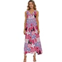 Scandinavian Abstract Pattern V-Neck Sleeveless Loose Fit Overalls View1