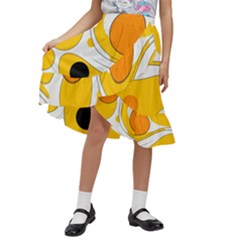 Abstract Pattern Kids  Ruffle Flared Wrap Midi Skirt