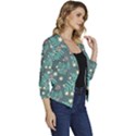 Illustration Pattern Seamless Women s Casual 3/4 Sleeve Spring Jacket View3
