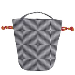 Abstract Diagonal Stripe Pattern Seamless Drawstring Bucket Bag