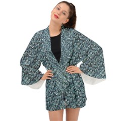 Blue Paisley Long Sleeve Kimono