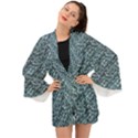 Blue Paisley Long Sleeve Kimono View1