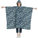 Blue Paisley Women s Hooded Rain Ponchos View1
