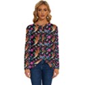 Beautiful Pattern Long Sleeve Crew Neck Pullover Top View1