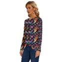 Beautiful Pattern Long Sleeve Crew Neck Pullover Top View2
