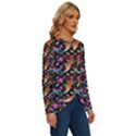 Beautiful Pattern Long Sleeve Crew Neck Pullover Top View3