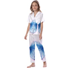 Butterfly-drawing-art-fairytale  Kids  Satin Short Sleeve Pajamas Set