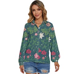 Spring Design  Women s Long Sleeve Button Up Shirt