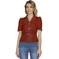 Grid Background Pattern Wallpaper Puffed Short Sleeve Button Up Jacket