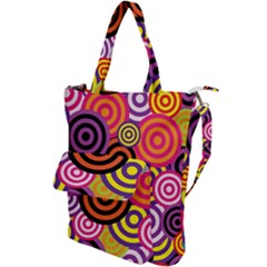 Abstract Circles Background Retro Shoulder Tote Bag