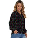 Background Ornamental Pattern Women s Long Sleeve Button Up Shirt View3