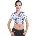 Seamless Pattern Geometric Texture Short Sleeve Cropped Jacket View1