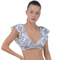 Background Pattern Retro Vintage Plunge Frill Sleeve Bikini Top View1
