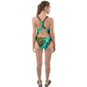 Background Leaves River Nature Cut-Out Back One Piece Swimsuit View2