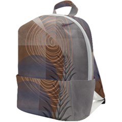 Boho Background Leaves Botanical Retro Vintage Art Zip Up Backpack