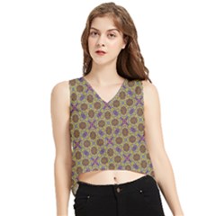 Art Illustrations Background Pattern Mandala Seamless V-neck Cropped Tank Top