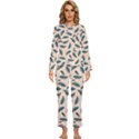 Background Palm Leaves Pattern Womens  Long Sleeve Lightweight Pajamas Set View1