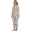 Background Palm Leaves Pattern Womens  Long Sleeve Lightweight Pajamas Set View2
