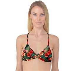 Tropical Flower Bloom Reversible Tri Bikini Top