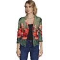 Tropical Flower Bloom Women s Casual 3/4 Sleeve Spring Jacket View1