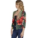 Tropical Flower Bloom Women s Casual 3/4 Sleeve Spring Jacket View2