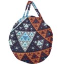 Fractal Triangle Geometric Abstract Pattern Giant Round Zipper Tote View2