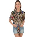 Background Embroidery Pattern Stitches Abstract Tie Front Shirt  View1