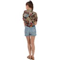 Background Embroidery Pattern Stitches Abstract Tie Front Shirt  View2