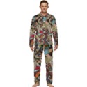 Background Embroidery Pattern Stitches Abstract Men s Long Sleeve Velvet Pocket Pajamas Set View1