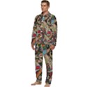 Background Embroidery Pattern Stitches Abstract Men s Long Sleeve Velvet Pocket Pajamas Set View3