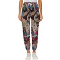 Background Embroidery Pattern Stitches Abstract Women s Cropped Drawstring Pants View1
