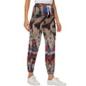 Background Embroidery Pattern Stitches Abstract Women s Cropped Drawstring Pants View3