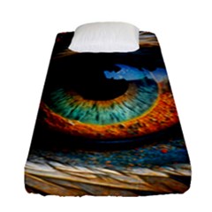 Eye Bird Feathers Vibrant Fitted Sheet (single Size)