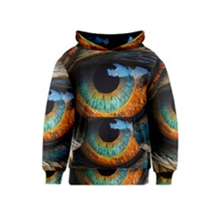 Eye Bird Feathers Vibrant Kids  Pullover Hoodie by Hannah976