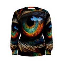 Eye Bird Feathers Vibrant Women s Sweatshirt by Hannah976