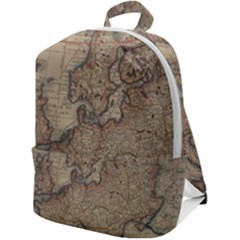 Old Vintage Classic Map Of Europe Zip Up Backpack