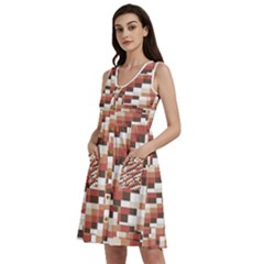 Chromaticmosaic Print Pattern Sleeveless Dress With Pocket by dflcprintsclothing