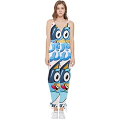 Super Bluey Sleeveless Tie Ankle Chiffon Jumpsuit