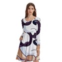 bluey rainbow Long Sleeve Knee Length Skater Dress With Pockets View1