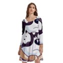 bluey rainbow Long Sleeve Knee Length Skater Dress With Pockets View3