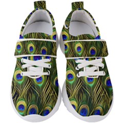 Peacock Pattern Kids  Velcro Strap Shoes