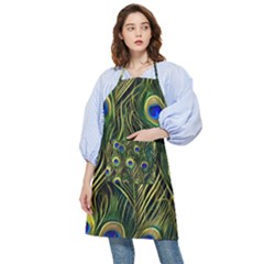 Peacock Pattern Pocket Apron