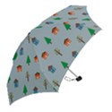 House Trees Pattern Background Mini Folding Umbrellas View2