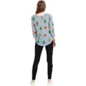 House Trees Pattern Background Chiffon Quarter Sleeve Blouse View2