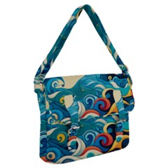 Waves Wave Ocean Sea Abstract Whimsical Buckle Messenger Bag by Maspions