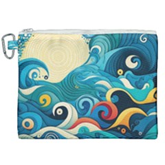 Waves Wave Ocean Sea Abstract Whimsical Canvas Cosmetic Bag (xxl) by Maspions