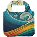 Waves Ocean Sea Abstract Whimsical Art Foldable Grocery Recycle Bag View1