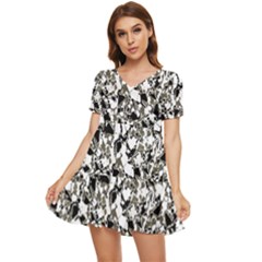 Barkfusion Camouflage Tiered Short Sleeve Babydoll Dress by dflcprintsclothing